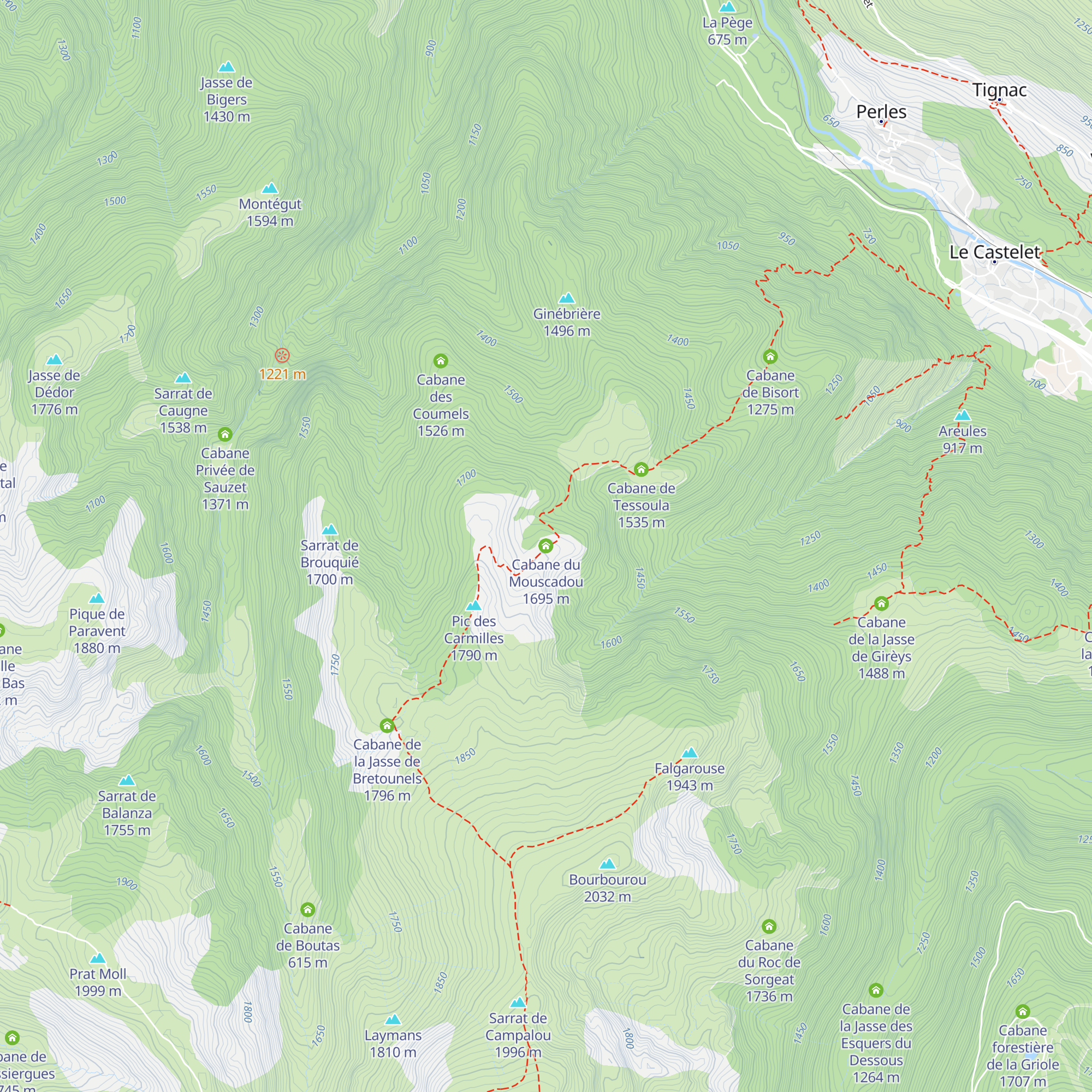 Cabane du Mouscadou map