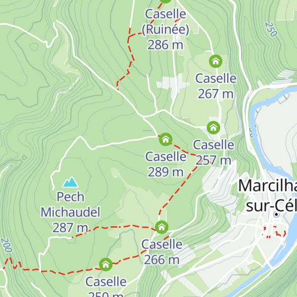 Map of Caselle (Ruinée)