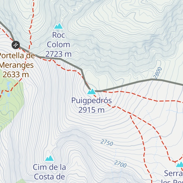 Map of Puigpedrós