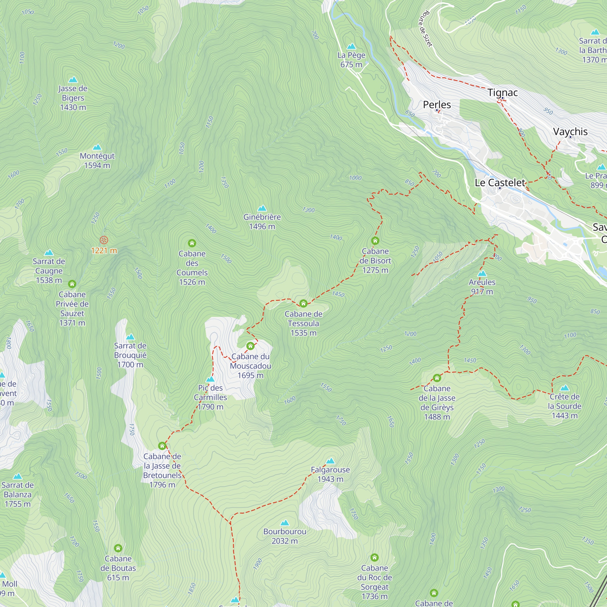 Cabane de Tessoula map