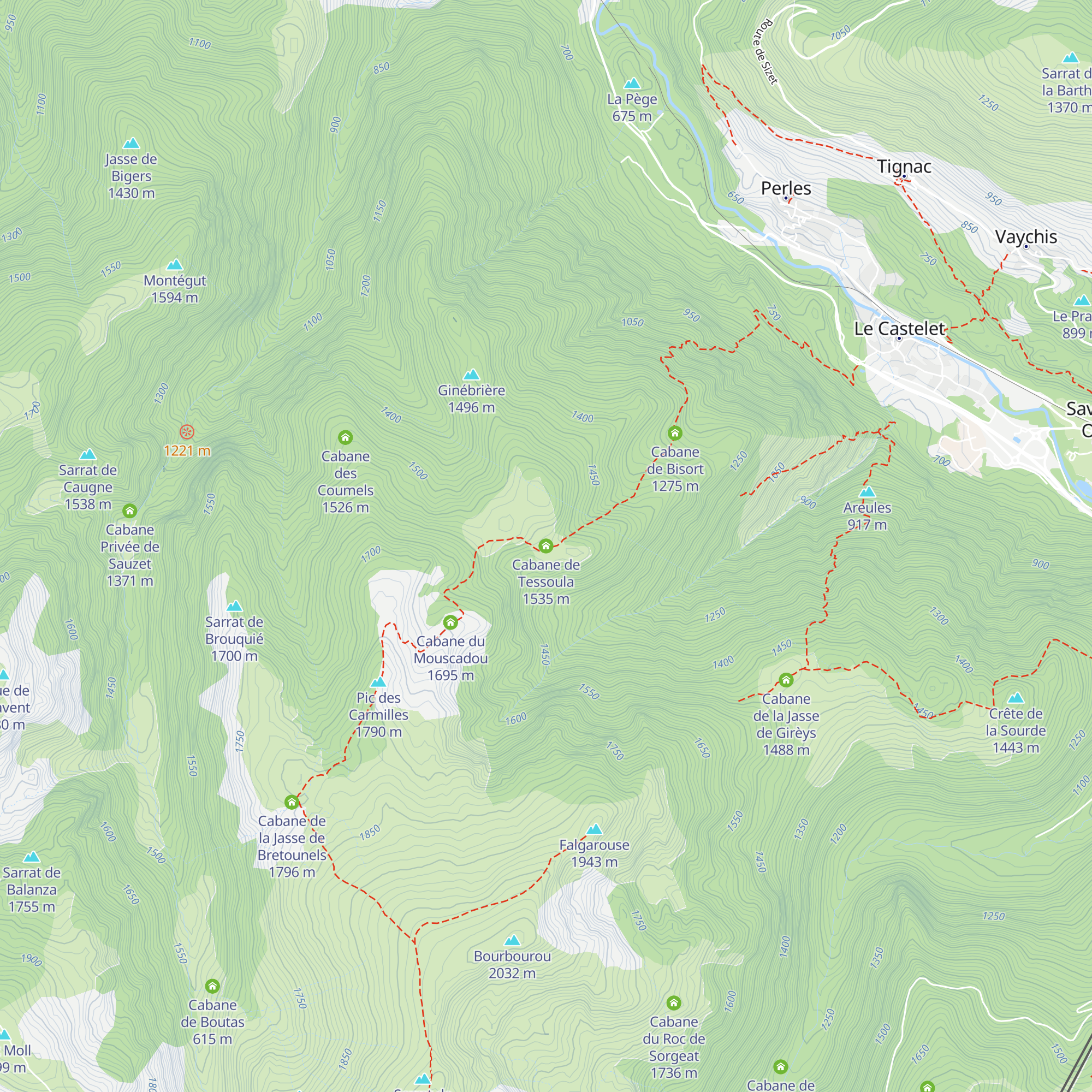 Cabane de Tessoula map