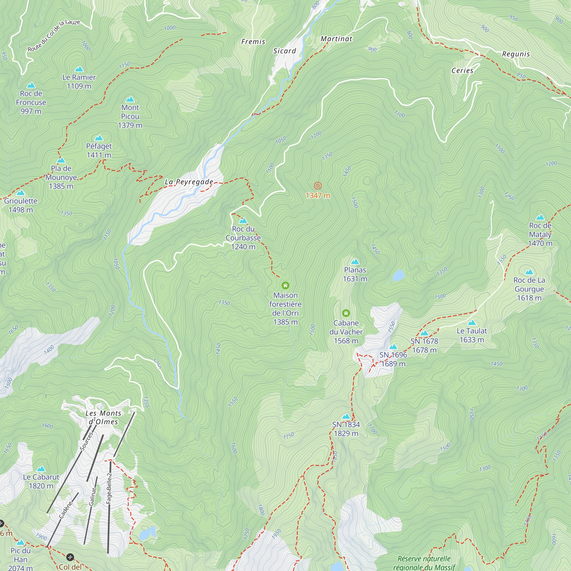 Maison forestière de l'Orri map