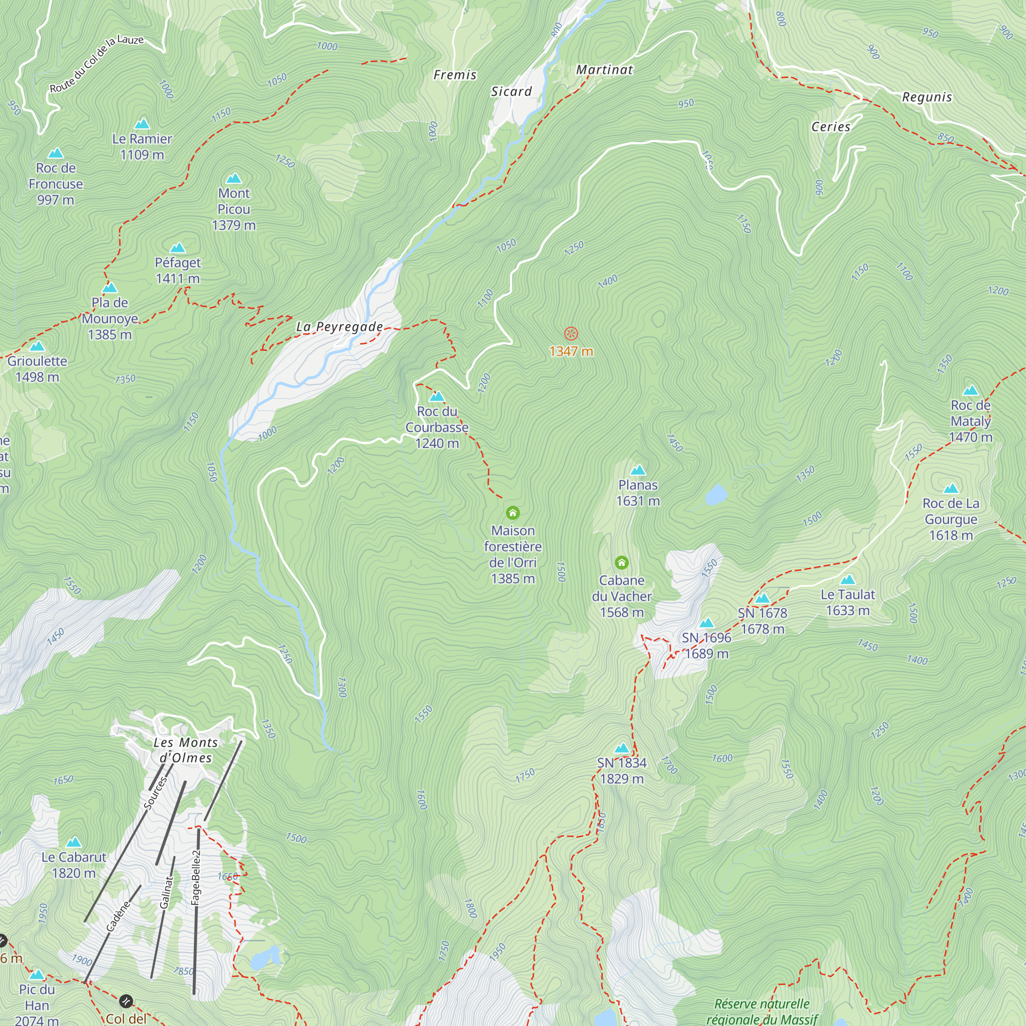 Maison forestière de l'Orri map