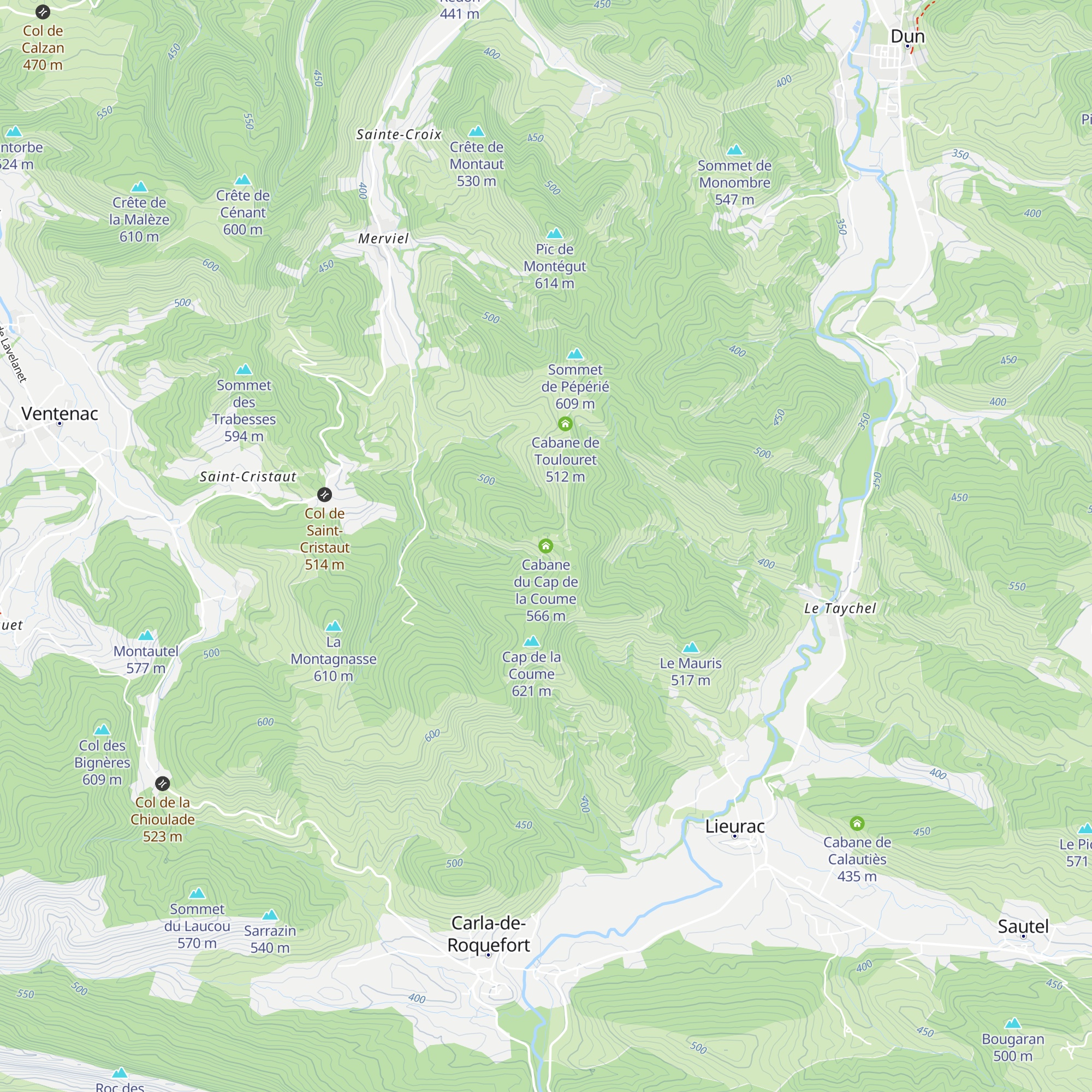 Cabane du Cap de la Coume map