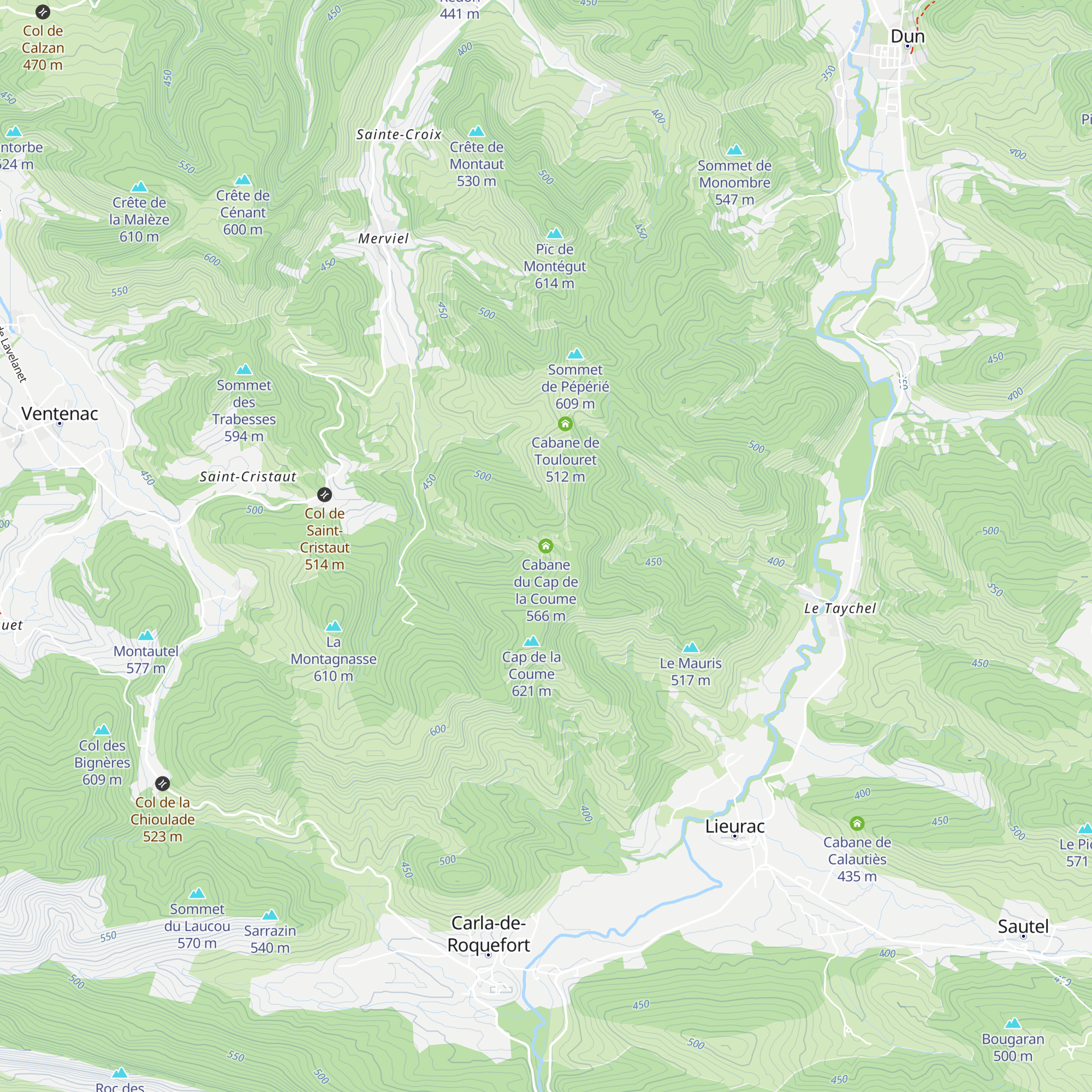 Cabane du Cap de la Coume map