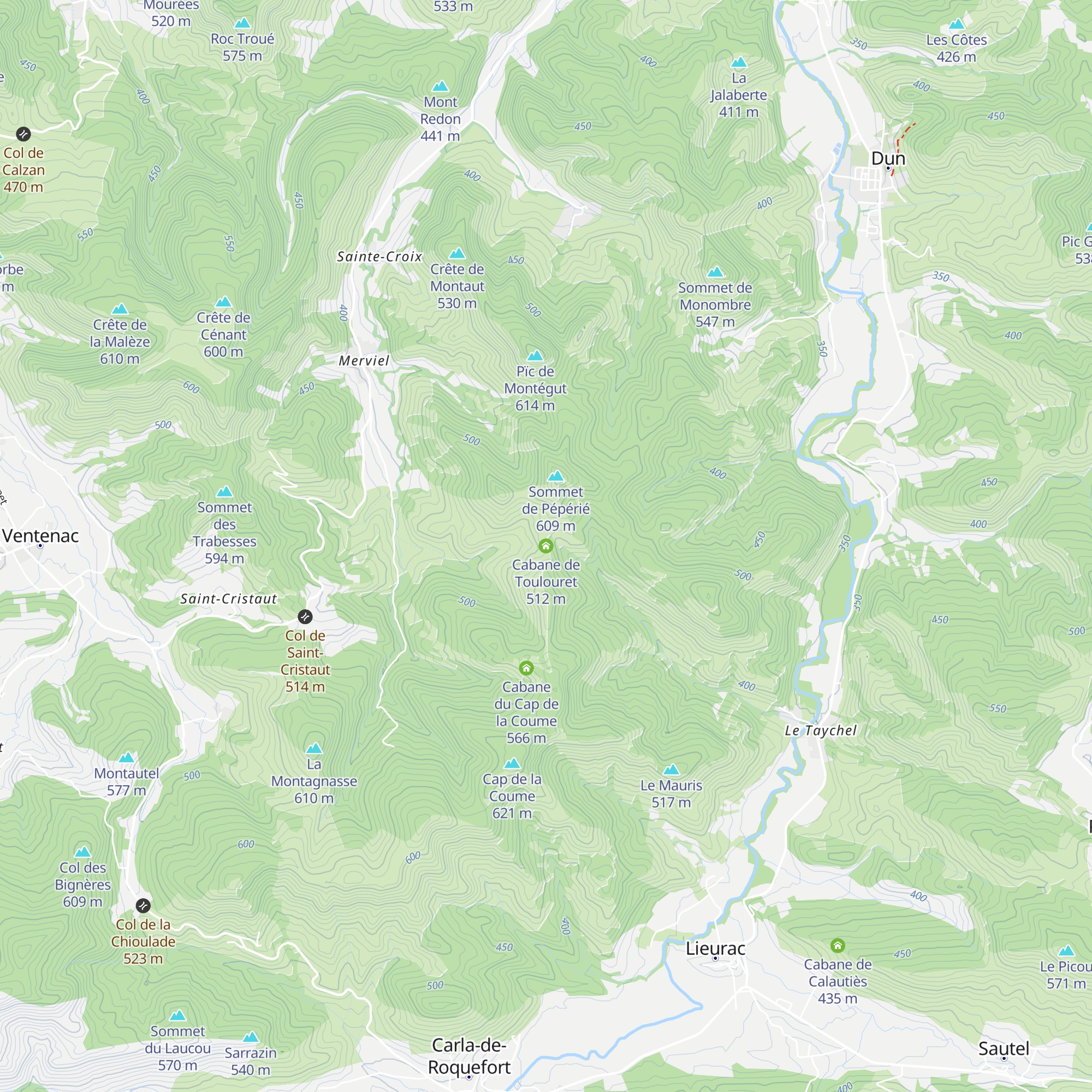 Cabane de Toulouret map