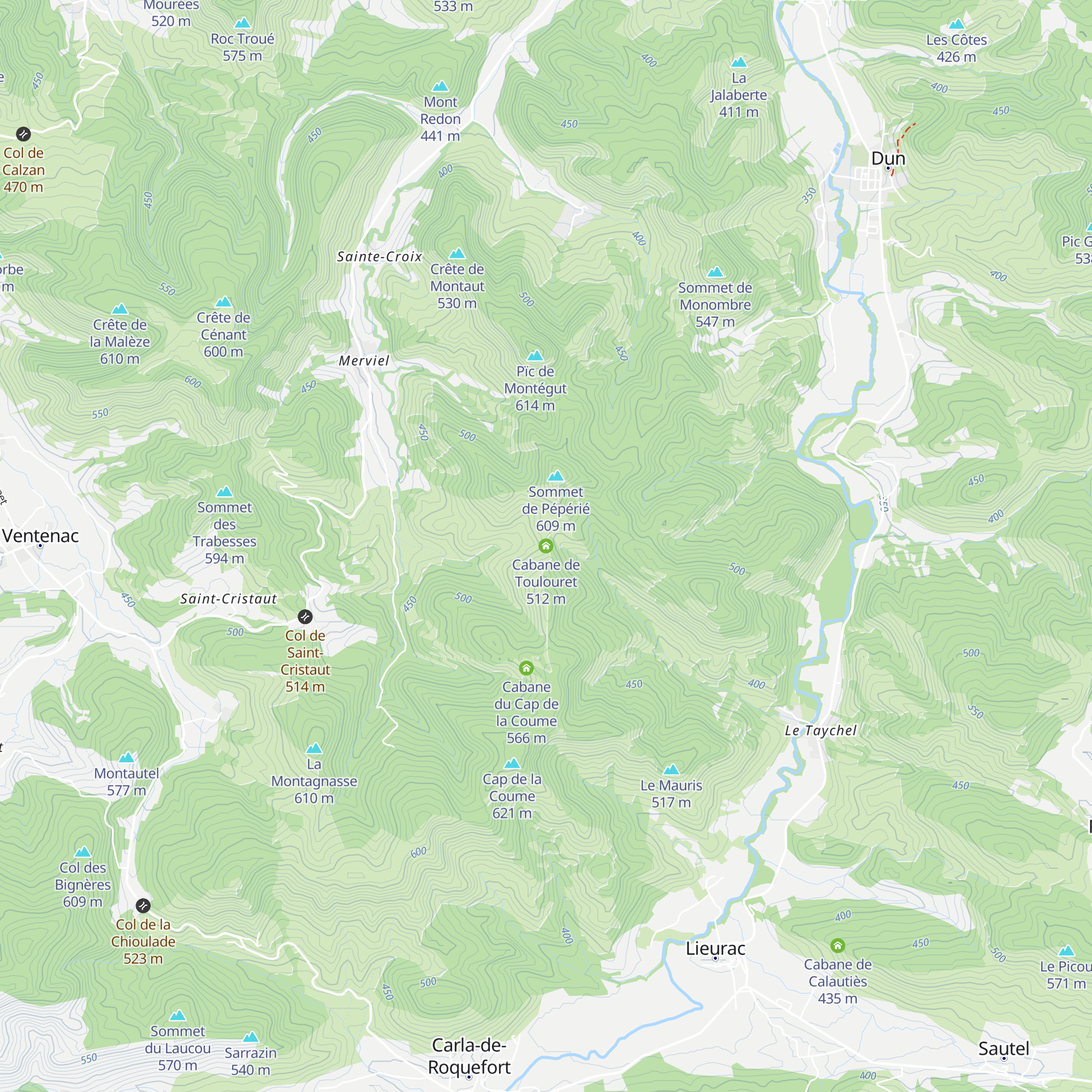 Cabane de Toulouret map