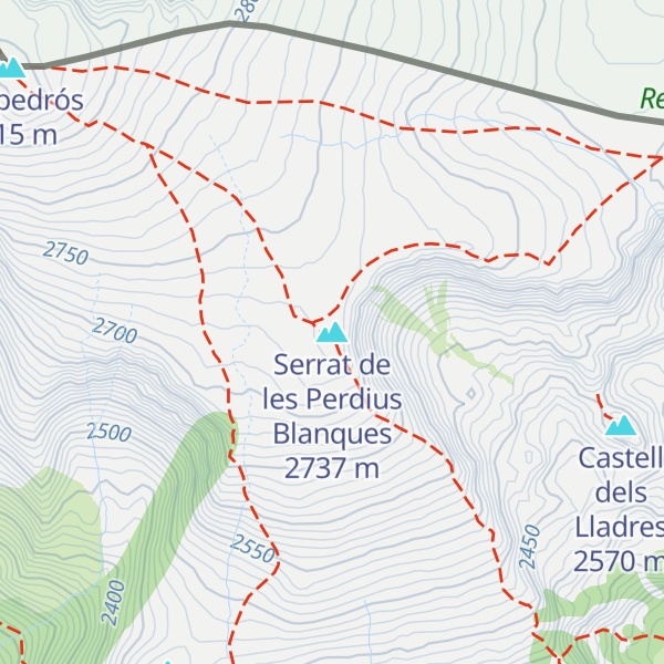 Map of Serrat de les Perdius Blanques