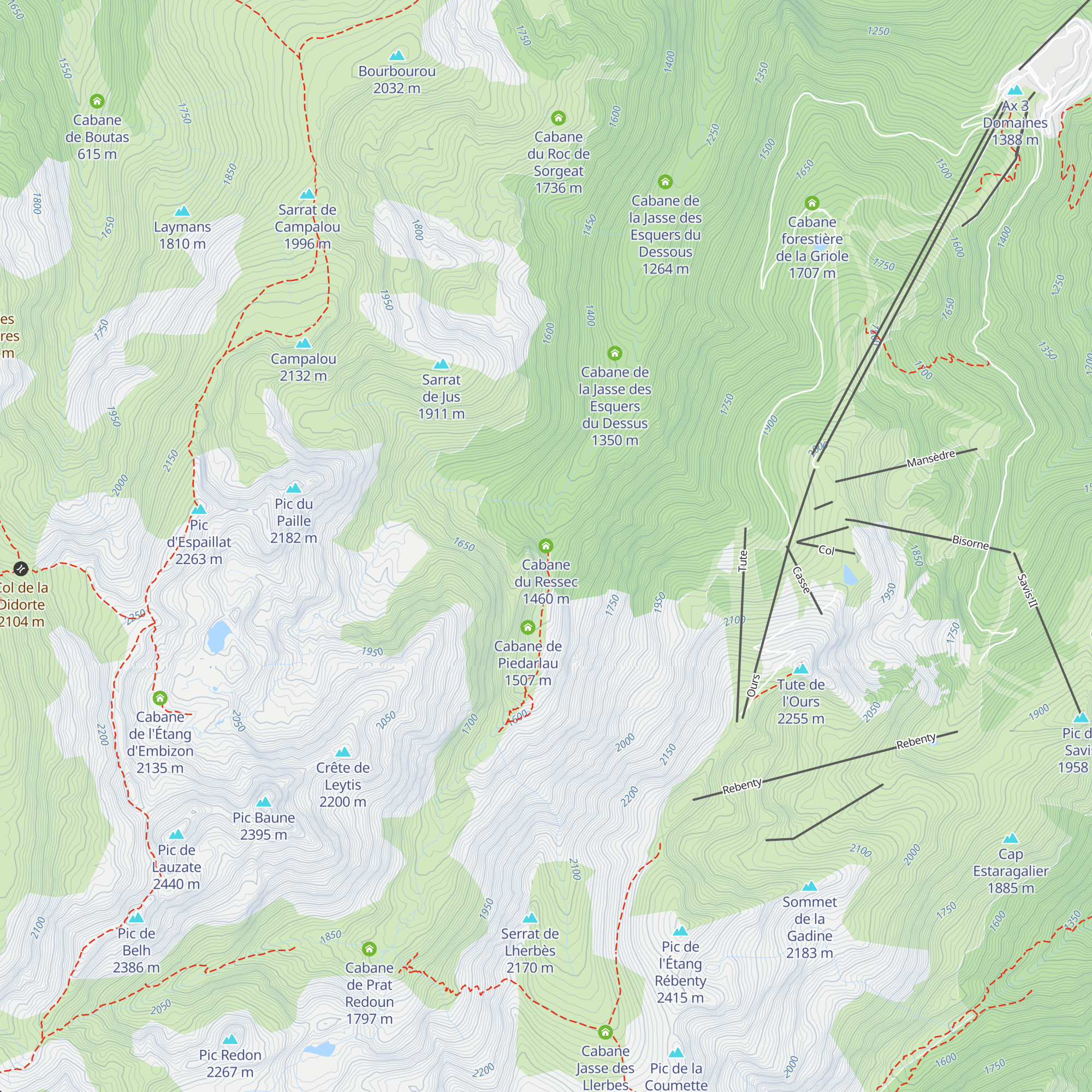 Cabane du Ressec map