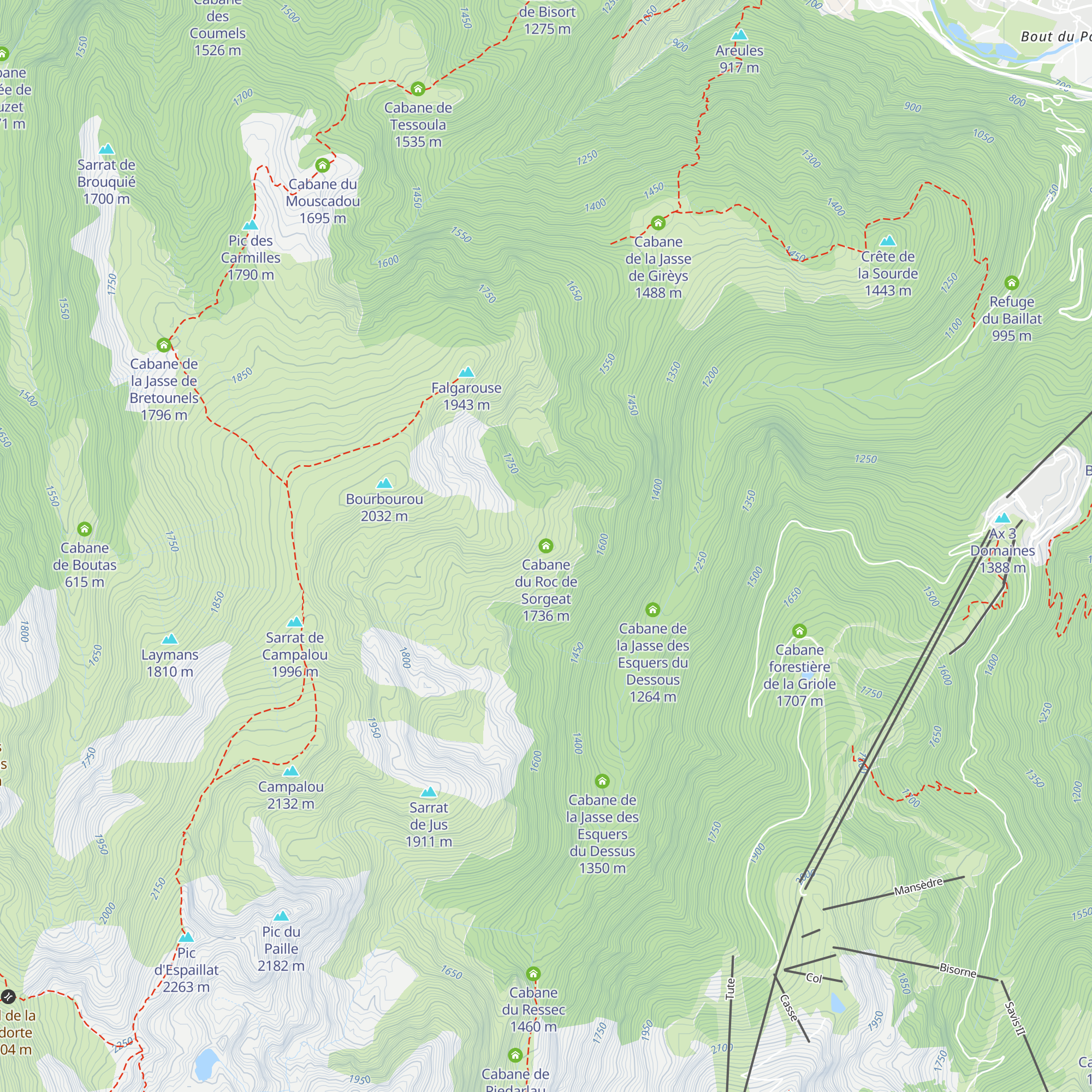 Cabane du Roc de Sorgeat map