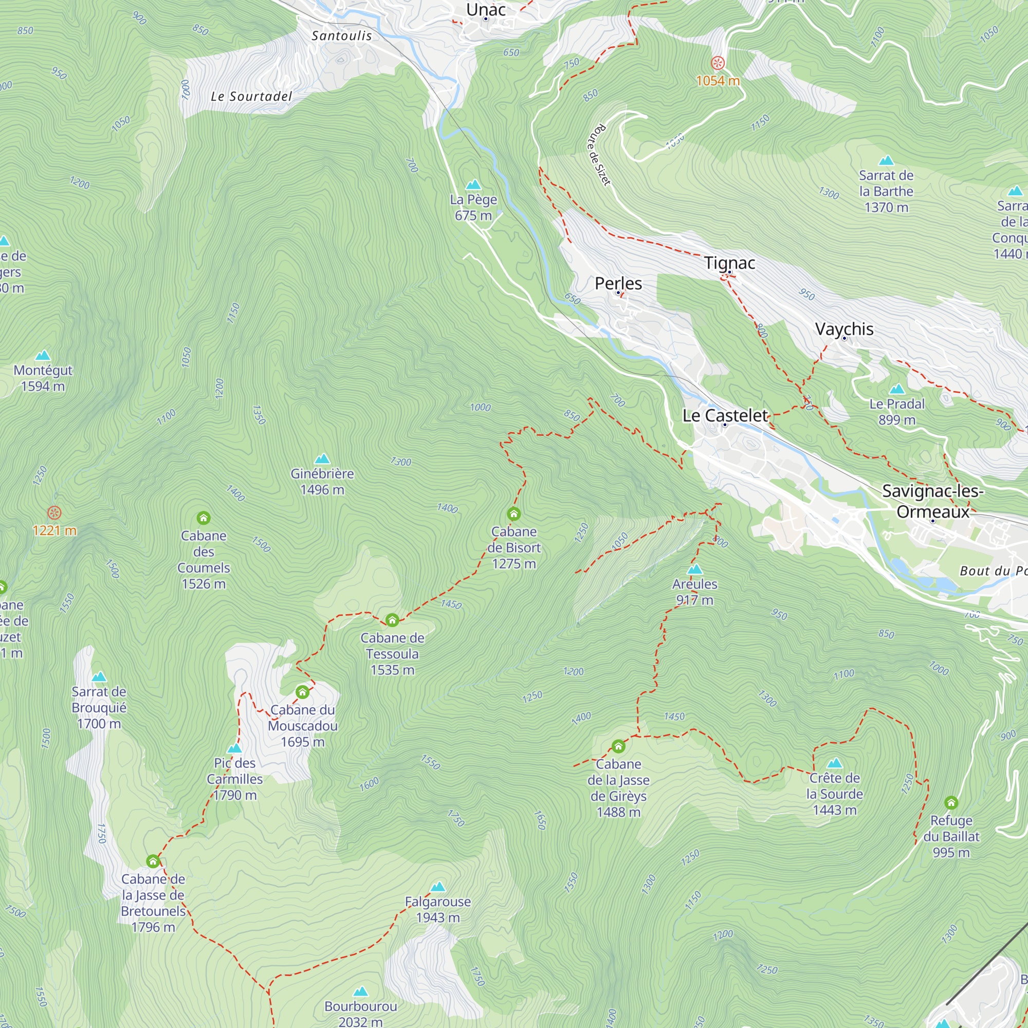 Cabane de Bisort map