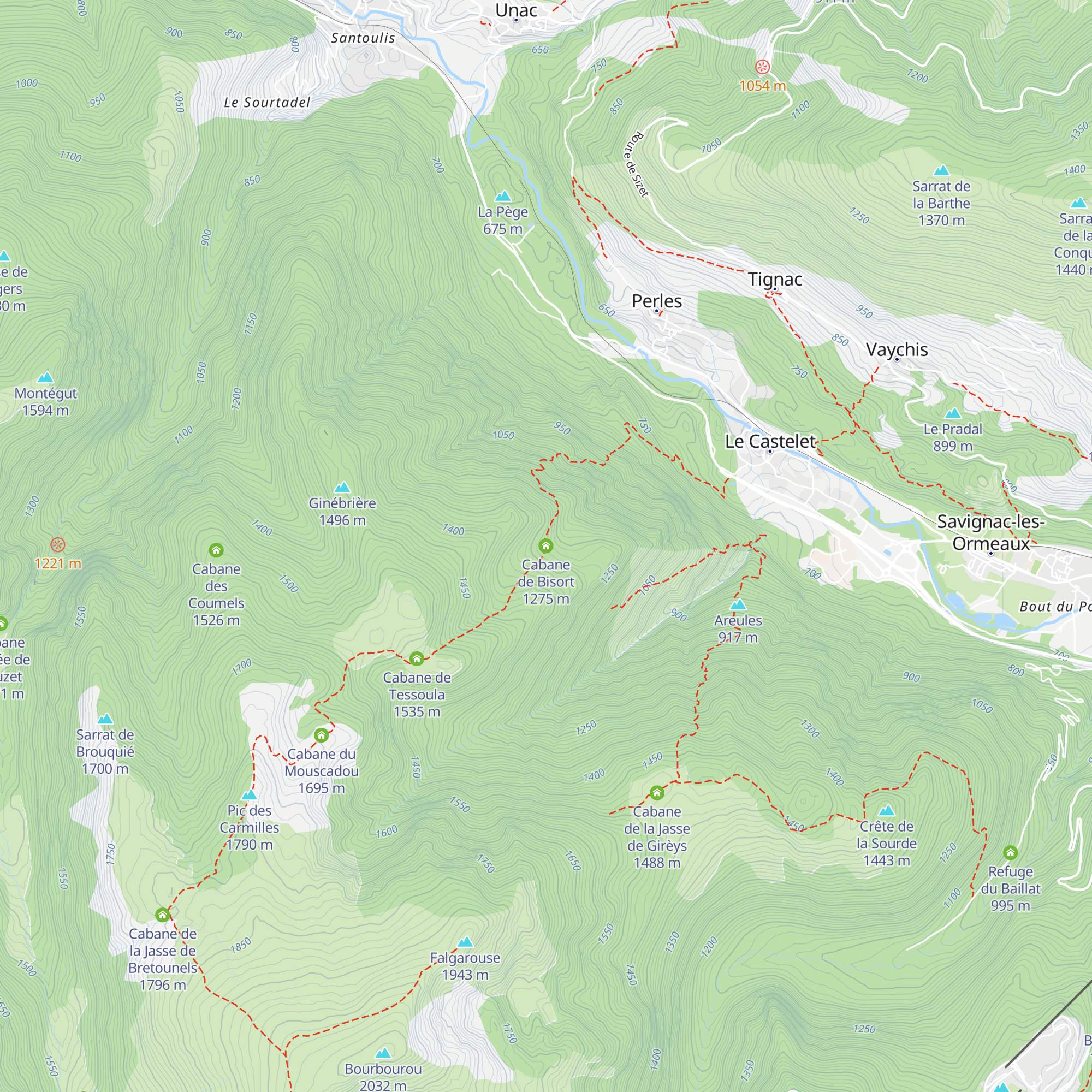 Cabane de Bisort map
