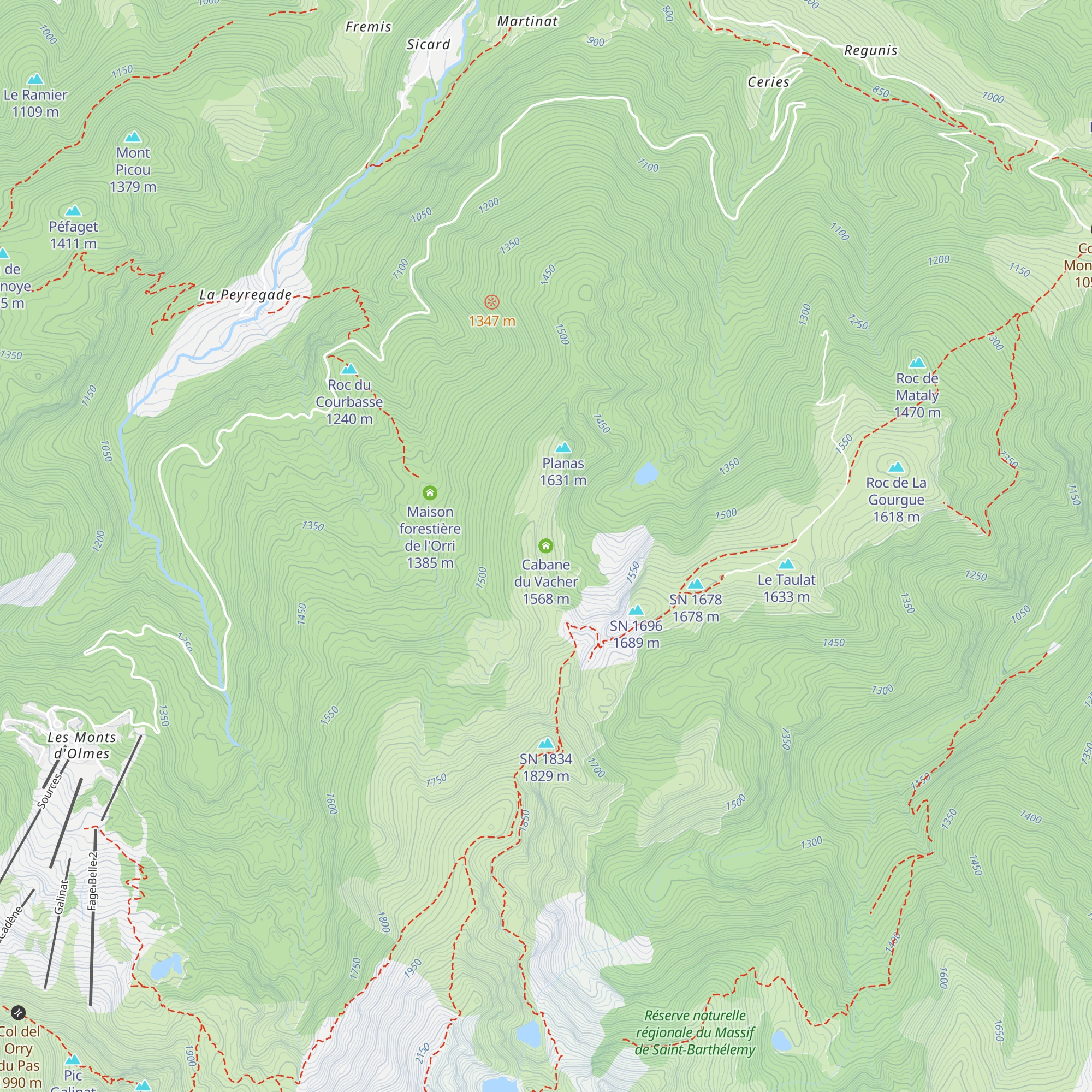 Cabane du Vacher map