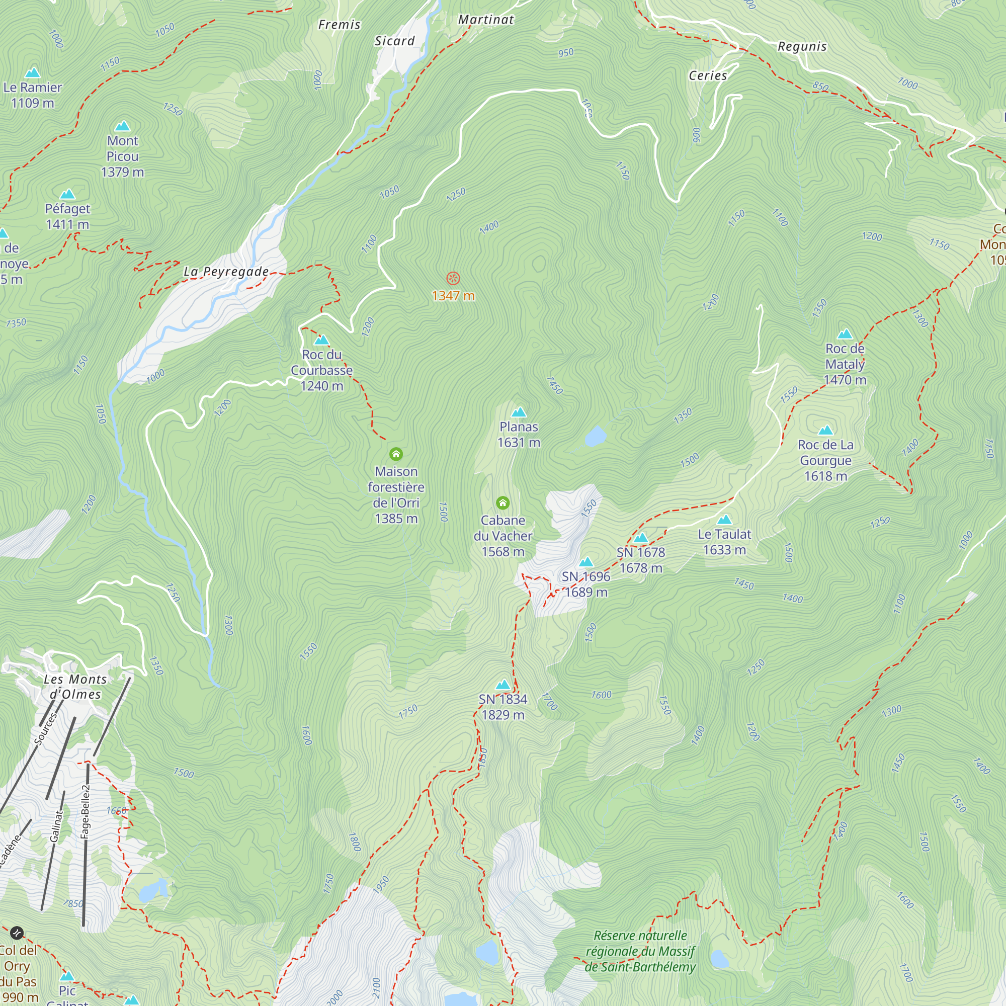 Cabane du Vacher map