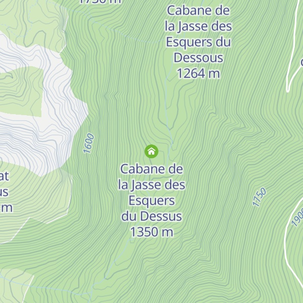 Map of Cabane de la Jasse des Esquers du Dessus