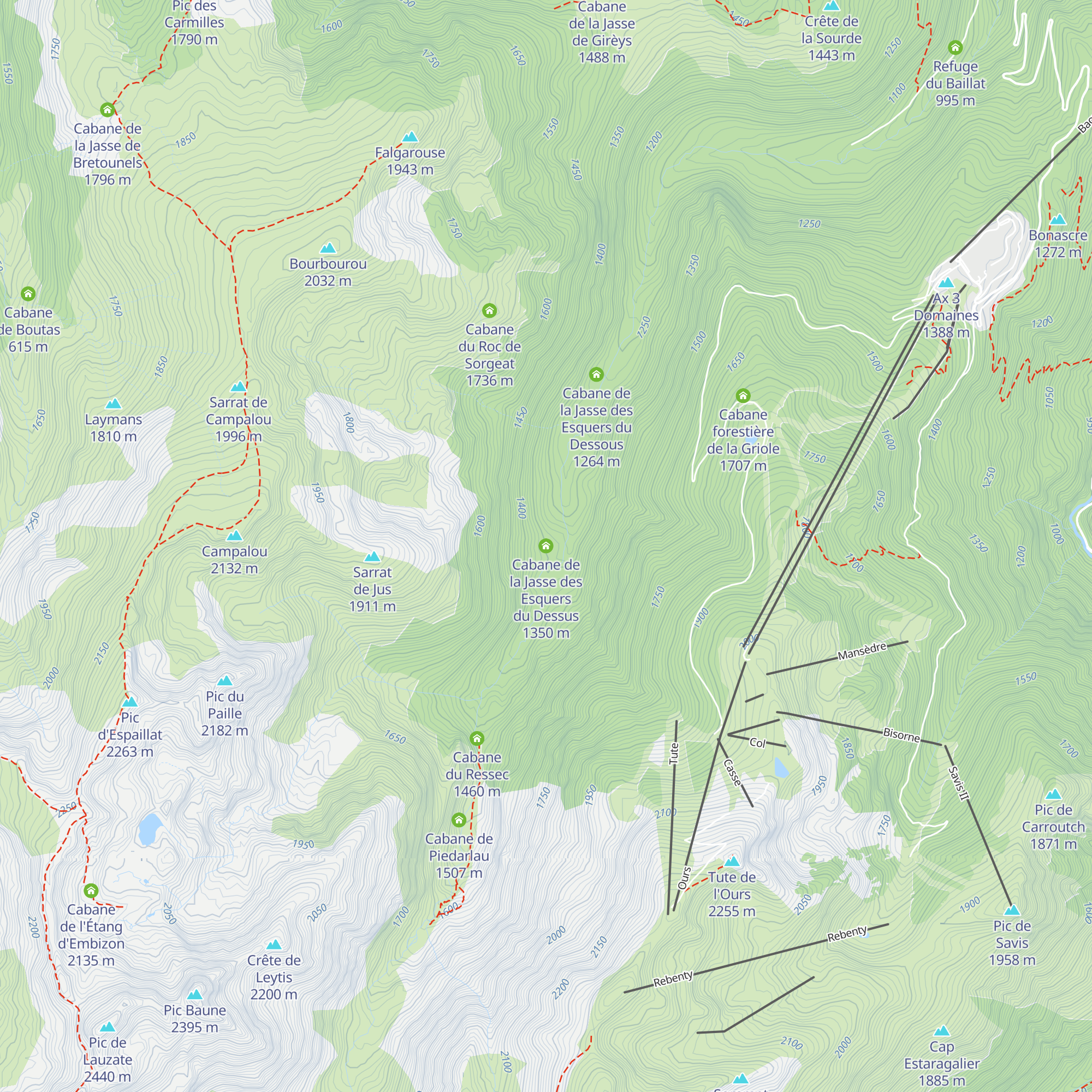 Cabane de la Jasse des Esquers du Dessus map