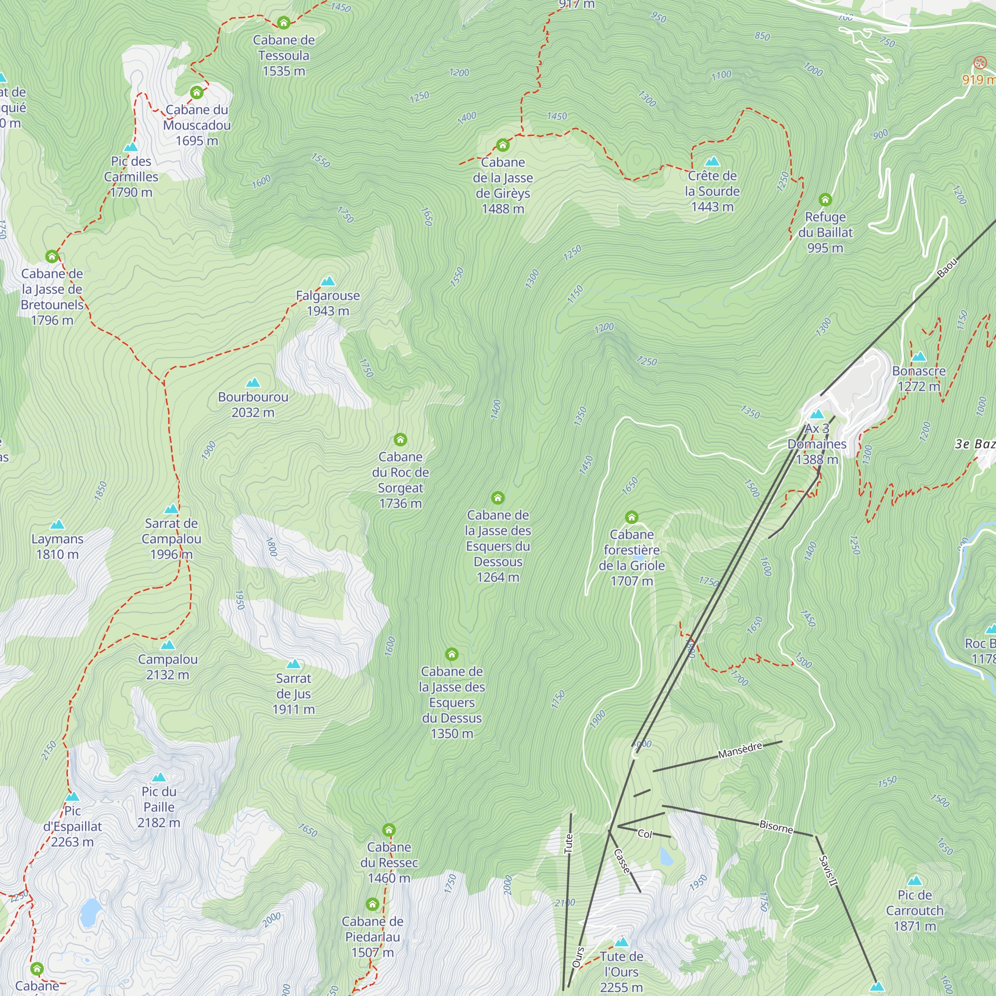 Cabane de la Jasse des Esquers du Dessous map
