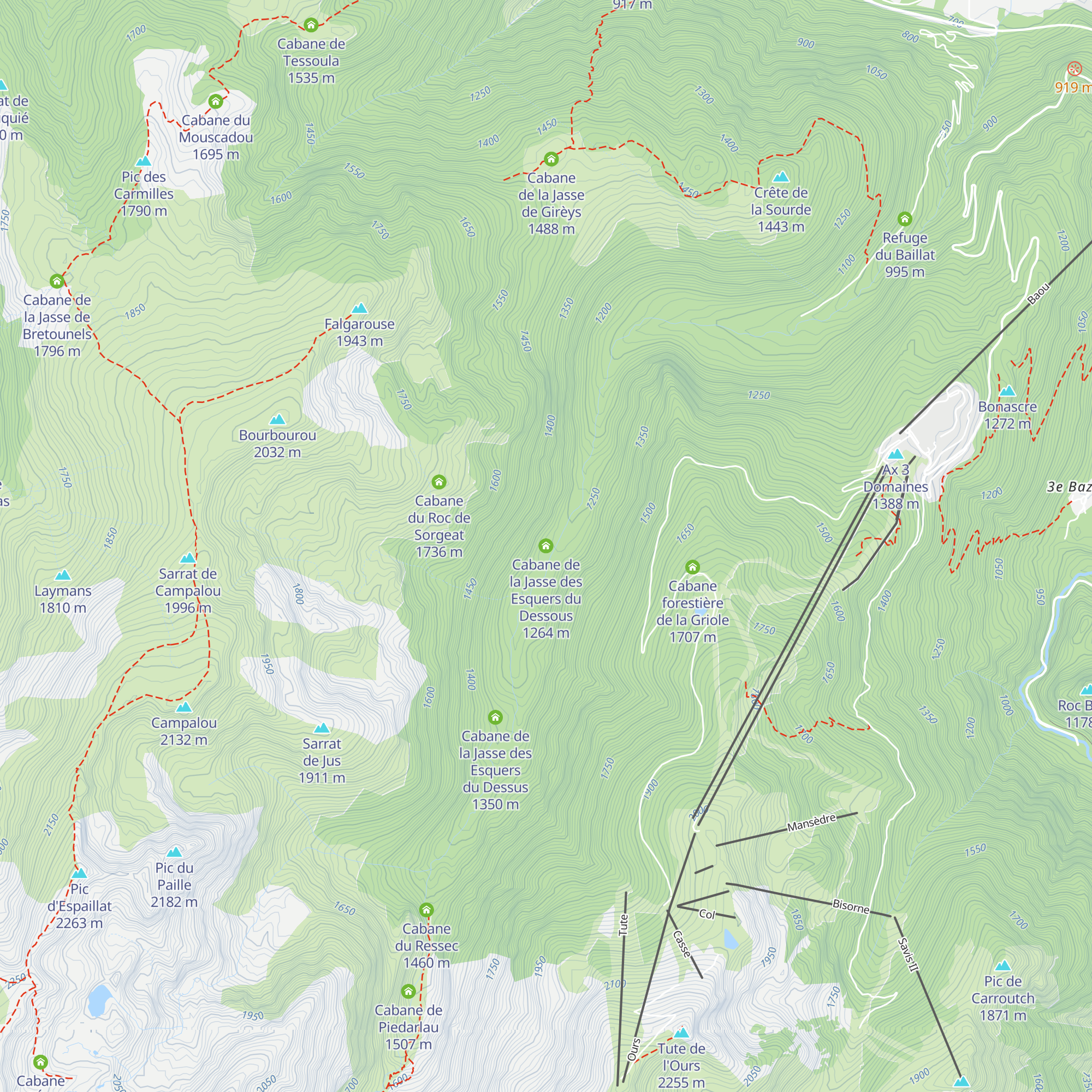Cabane de la Jasse des Esquers du Dessous map