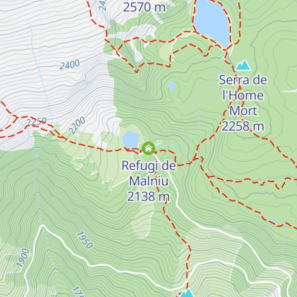 Map of Refugi de Malniu