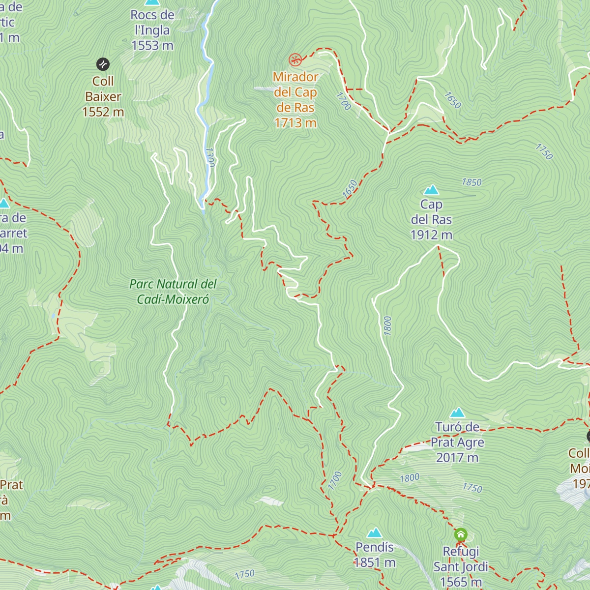 Refugi de Cortals de l'Ingla map