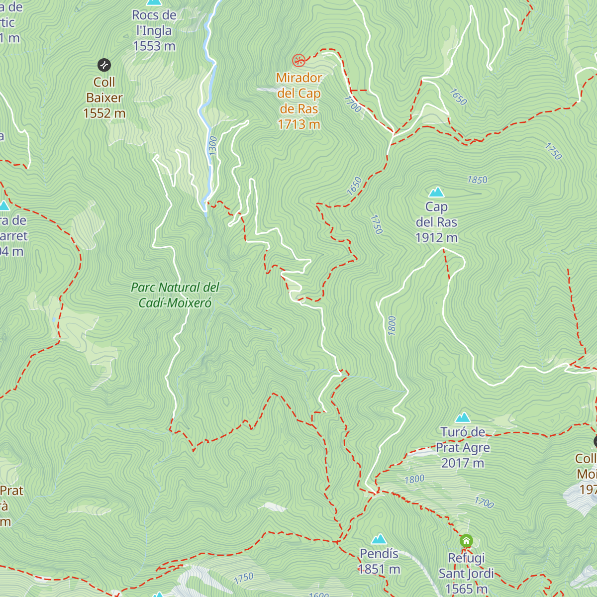 Refugi de Cortals de l'Ingla map
