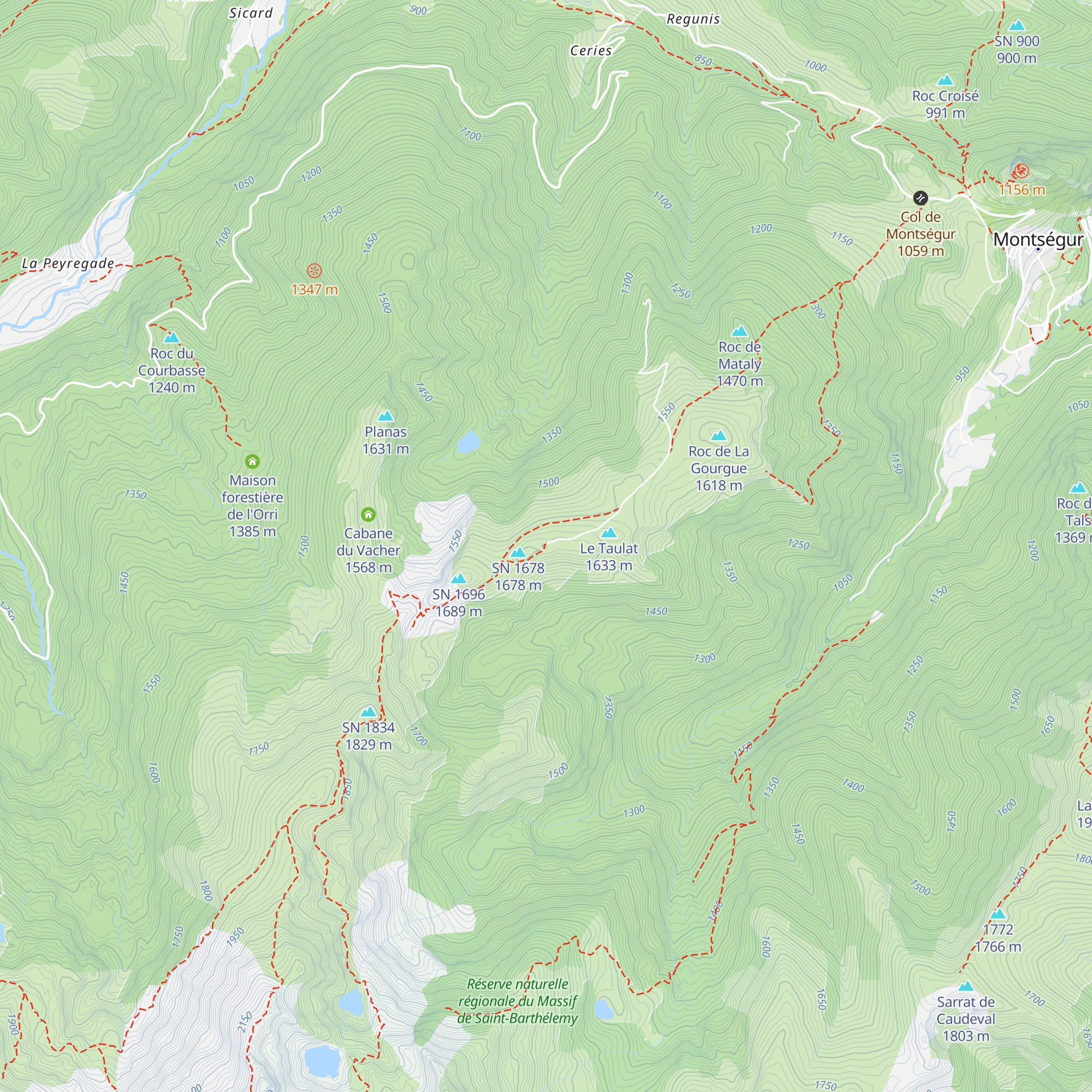 Cabane de La Taula map