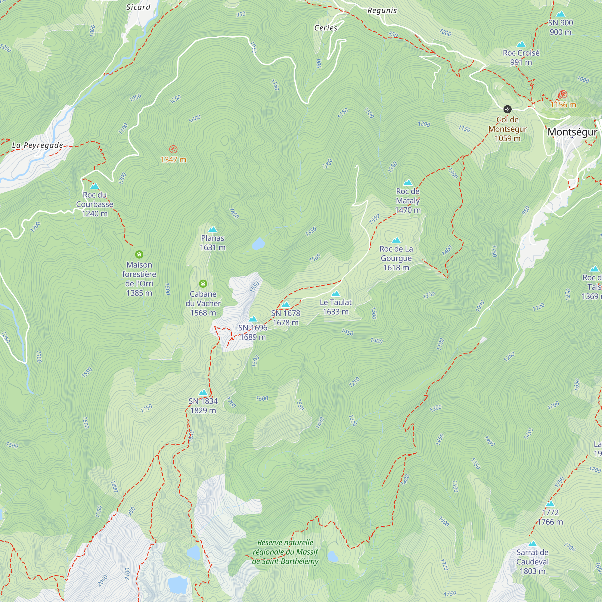Cabane de La Taula map
