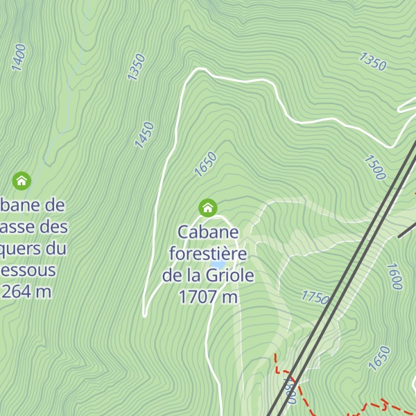 Map of Cabane forestière de la Griole