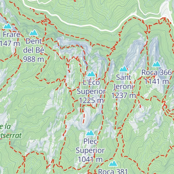 Map of Roca Plana dels Llamps