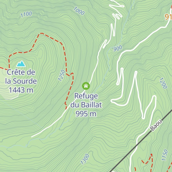 Map of Refuge du Baillat