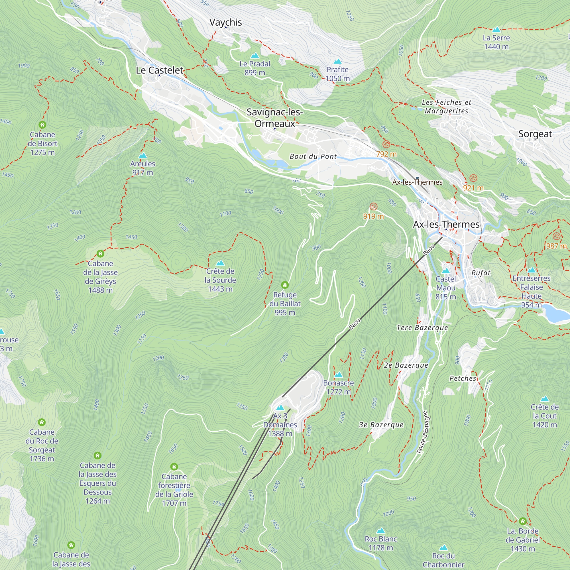 Refuge du Baillat map