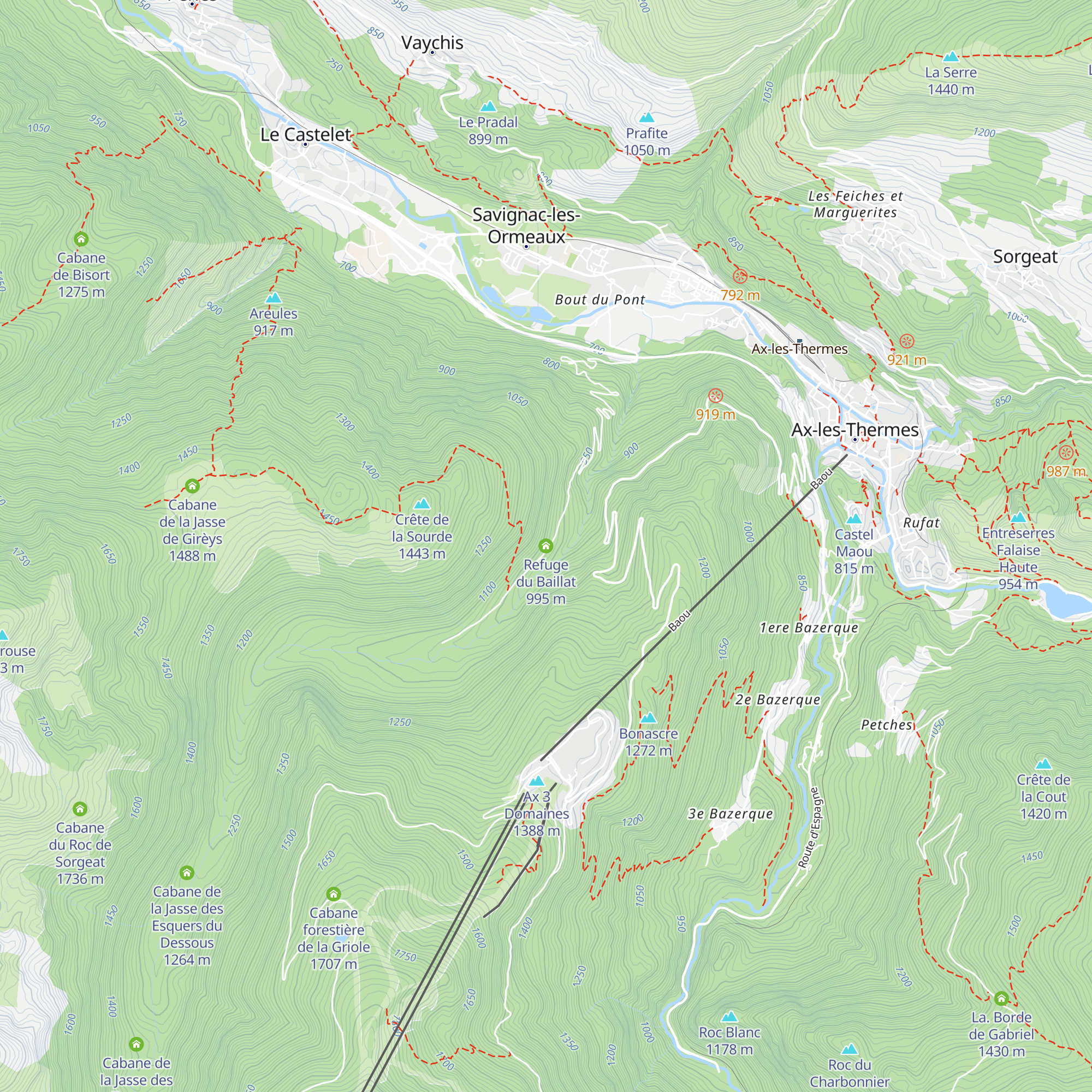 Refuge du Baillat map