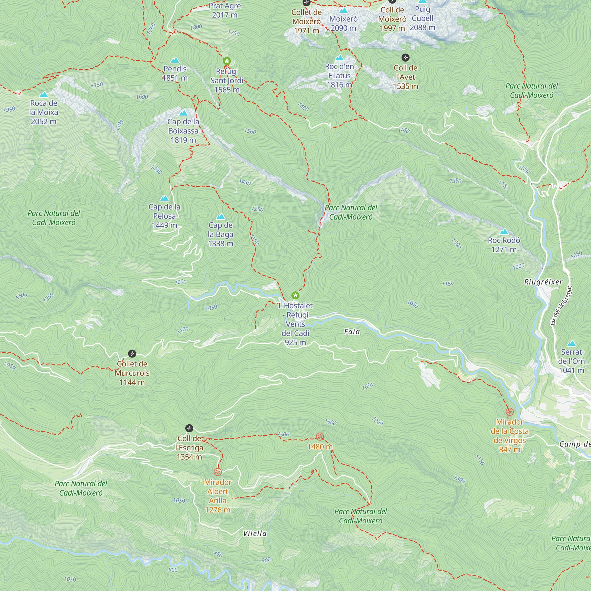 L'Hostalet - Refugi Vents del Cadí map
