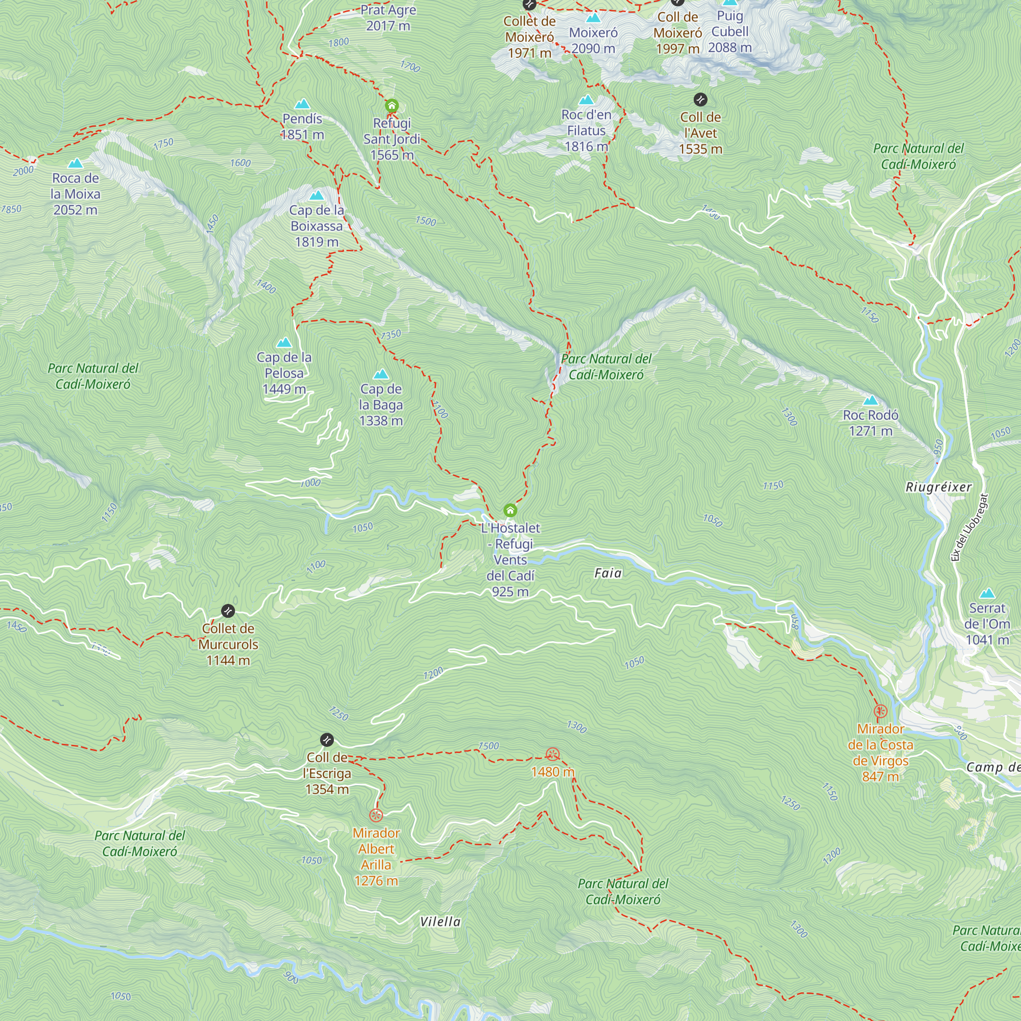 L'Hostalet - Refugi Vents del Cadí map