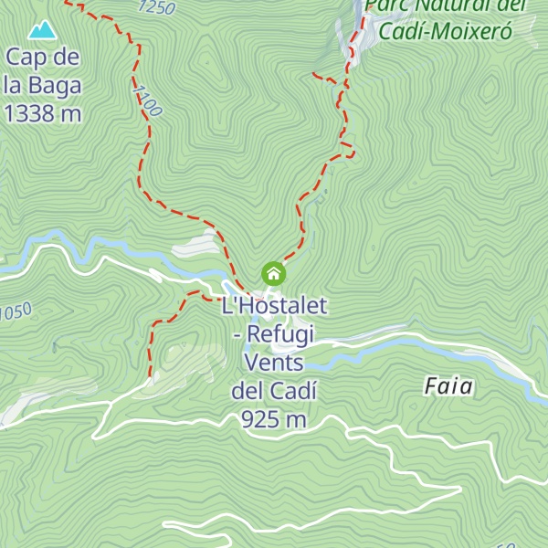 Map of L'Hostalet - Refugi Vents del Cadí