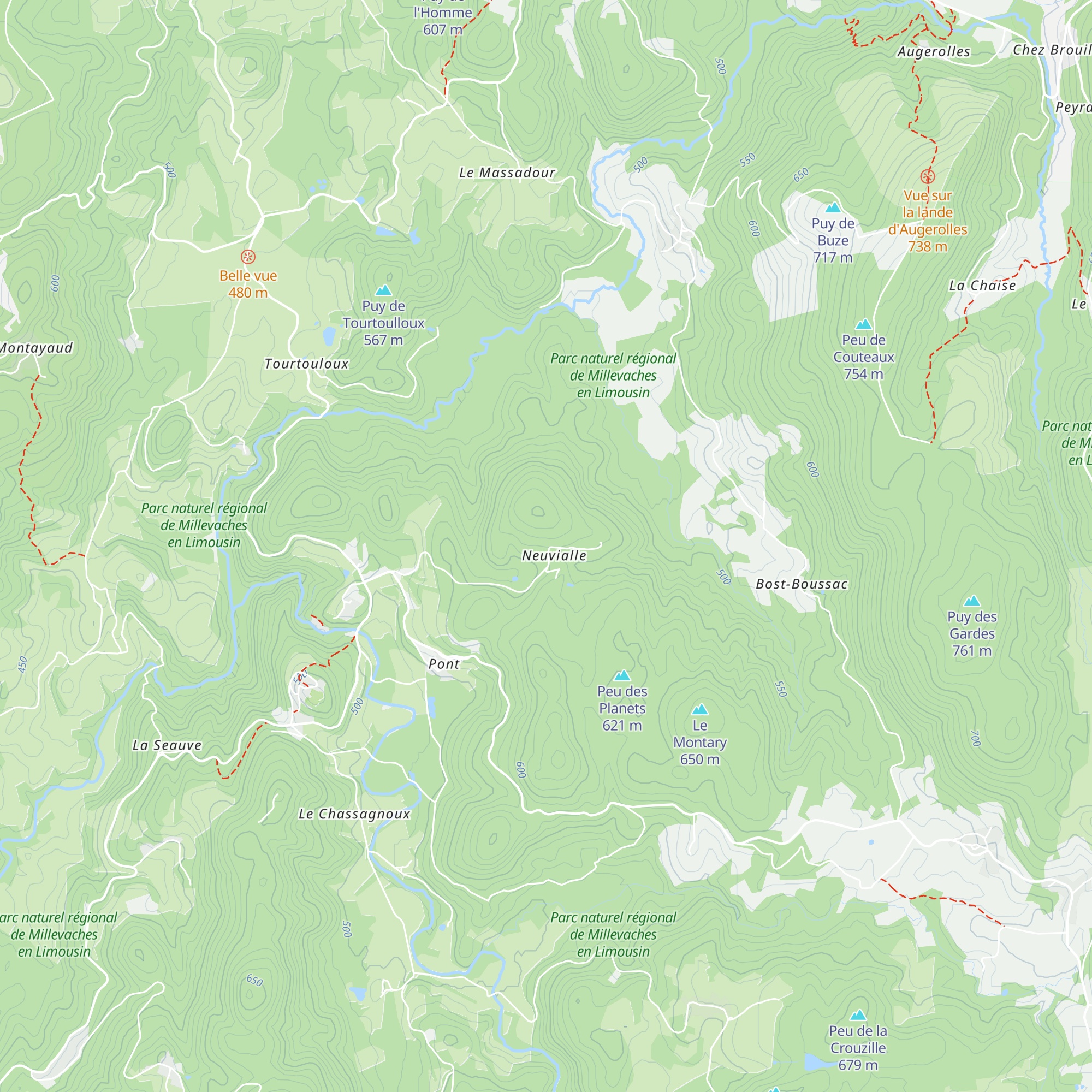 Gîte de Neuvialle map