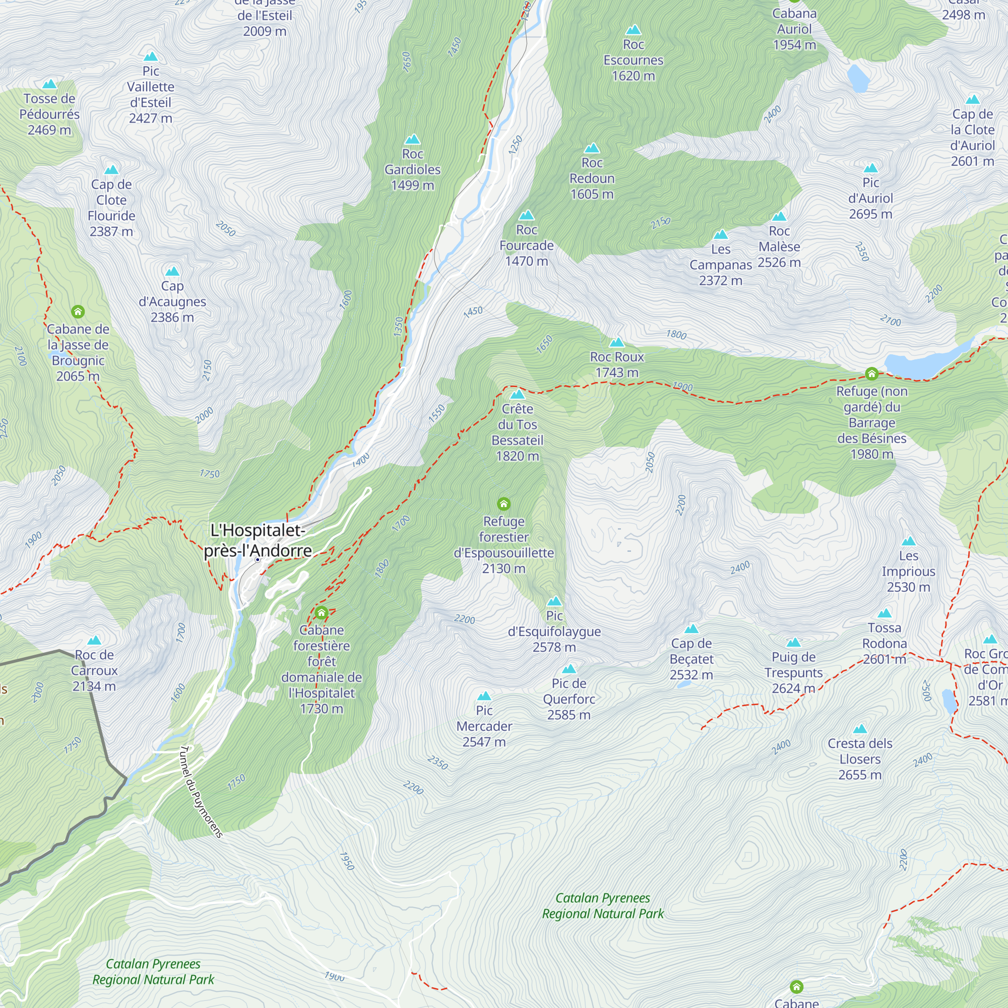 Refuge forestier d'Espousouillette map