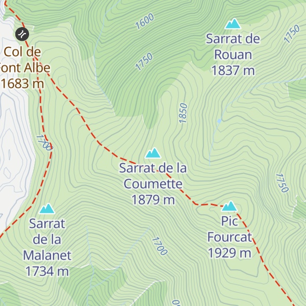 Map of Sarrat de la Coumette