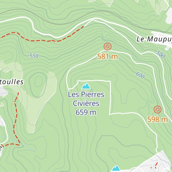 Map of Les Pierres Civières