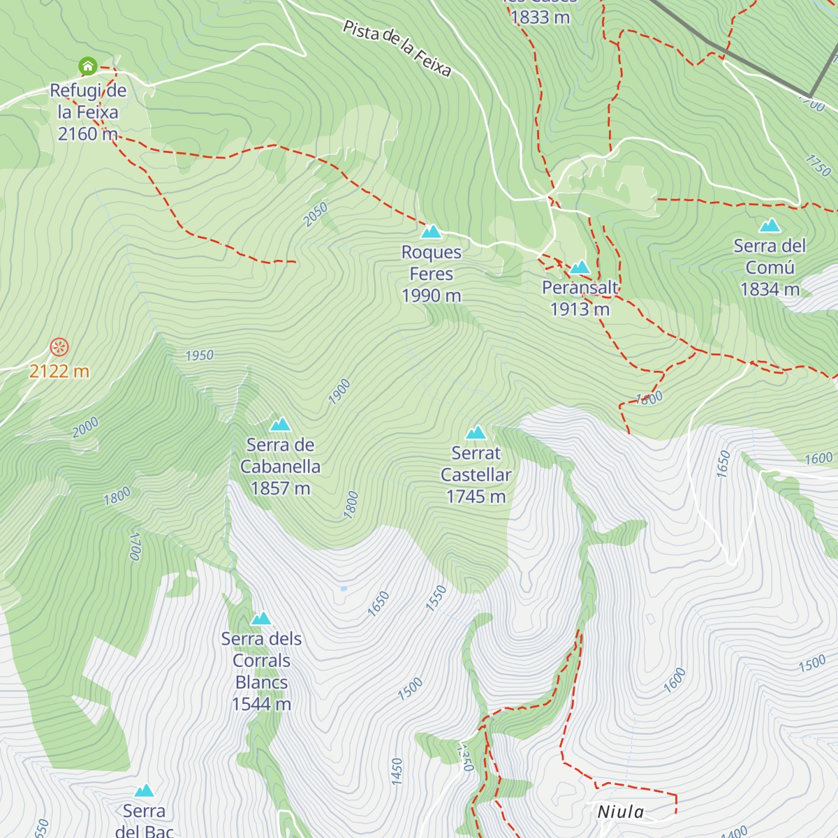 Refugi forestal de Cabanella map