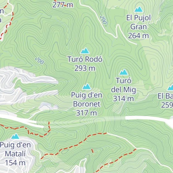 Map of Puig d'en Boronet