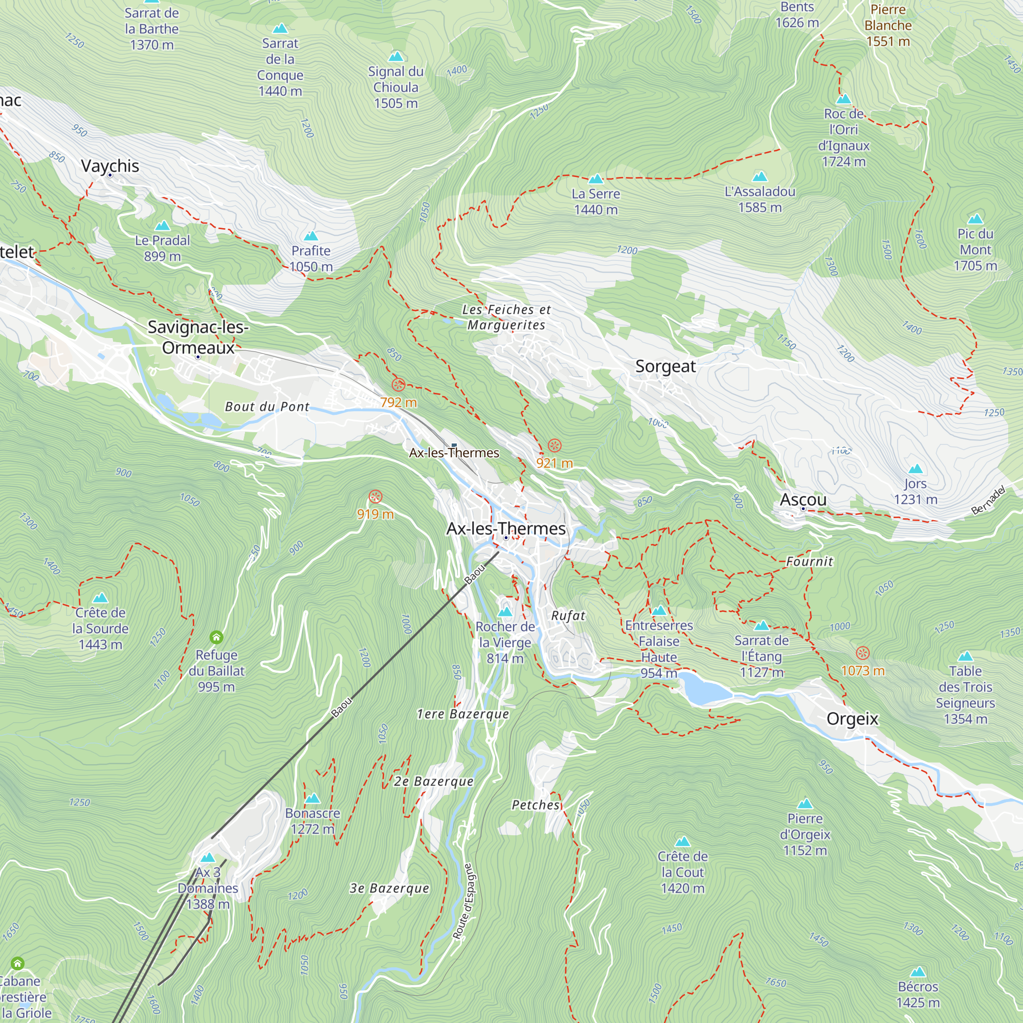 Office de tourisme Ax les thermes map