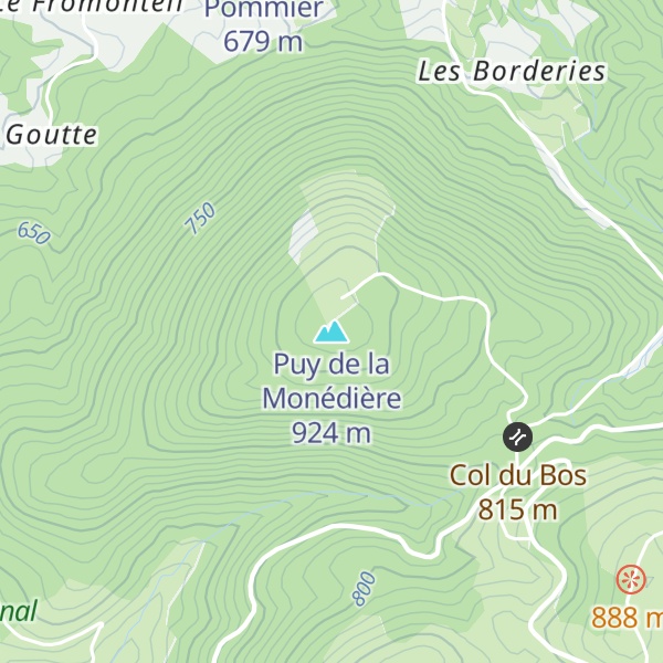 Map of Puy de la Monédière