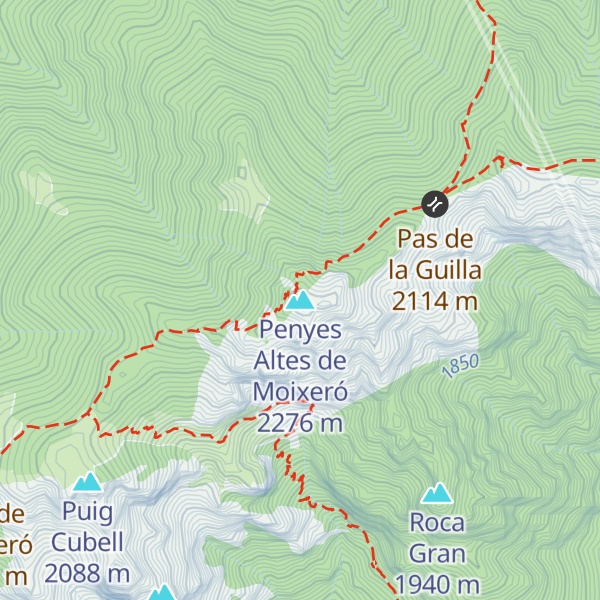 Map of Penyes Altes de Moixeró