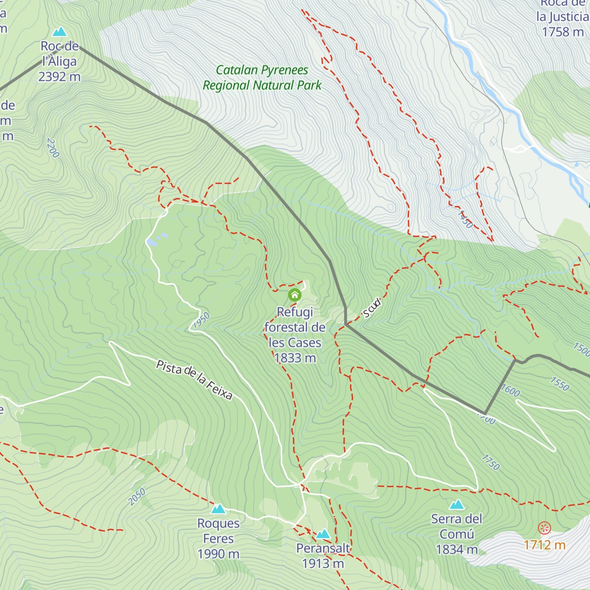 Refugi forestal de les Cases map