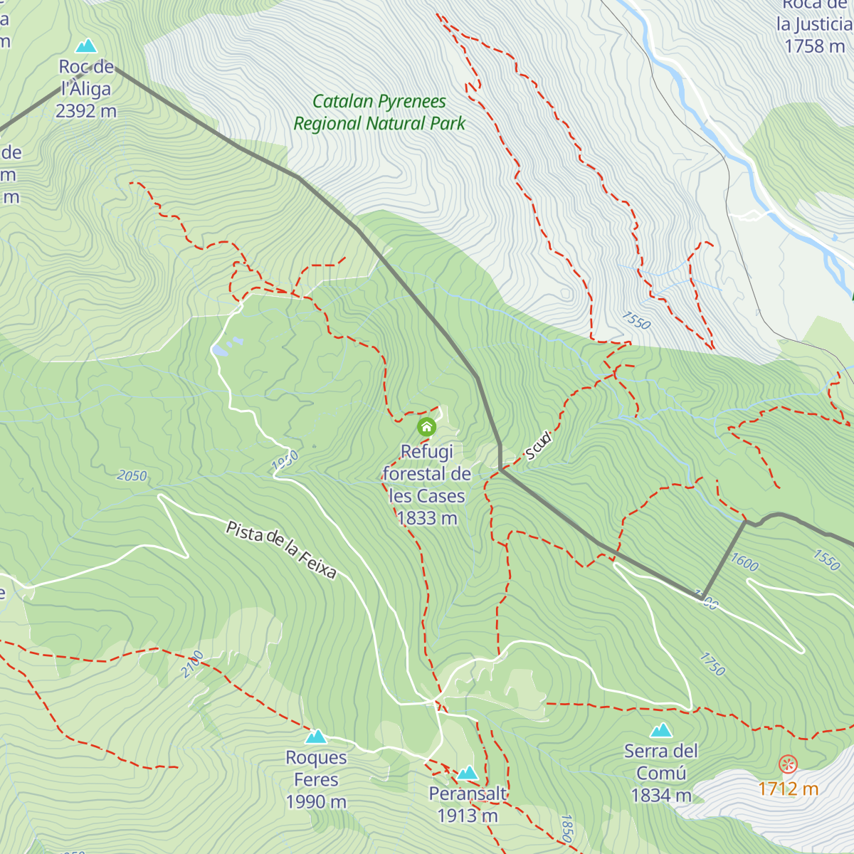 Refugi forestal de les Cases map