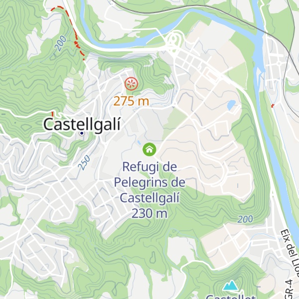 Map of Refugi de Pelegrins de Castellgalí