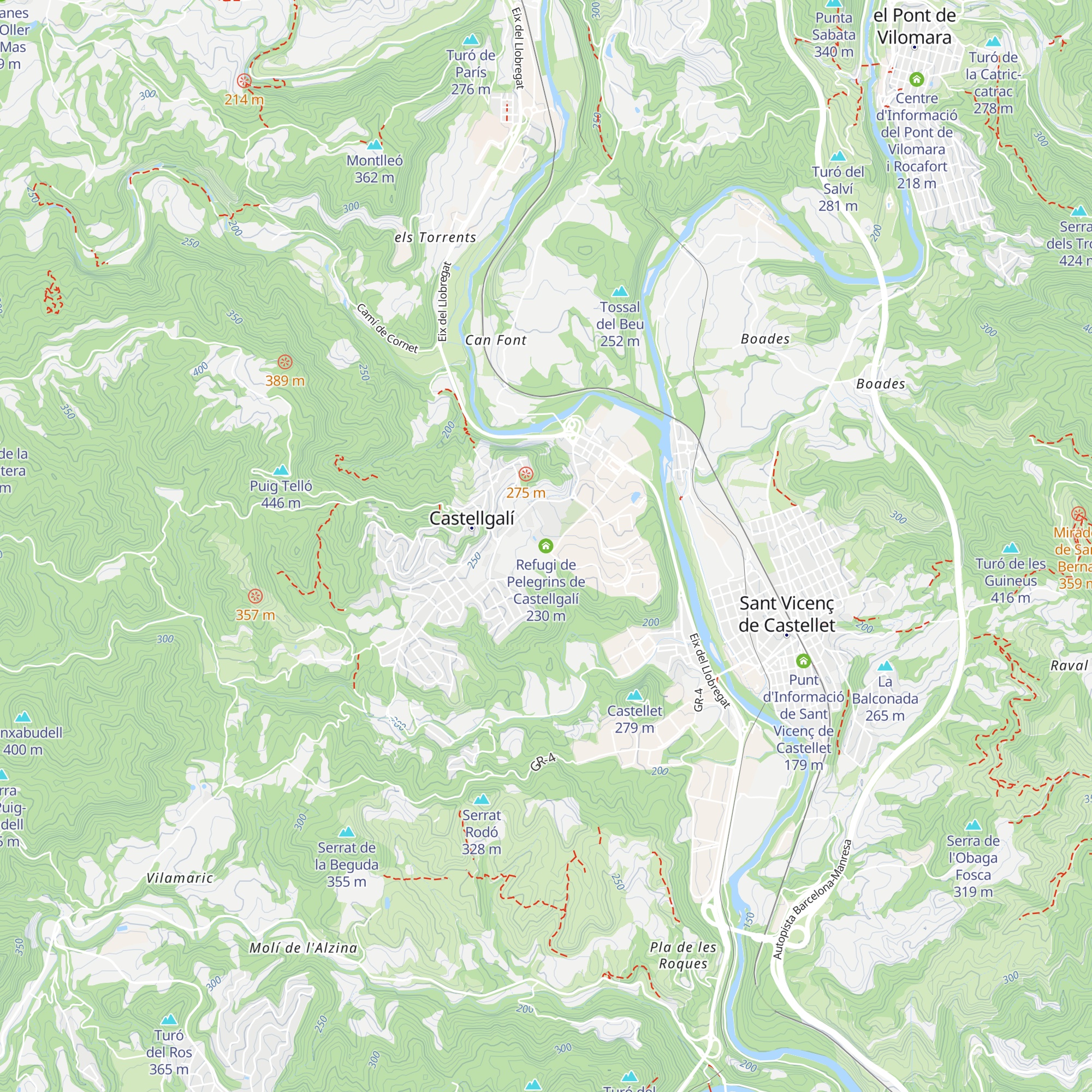 Refugi de Pelegrins de Castellgalí map