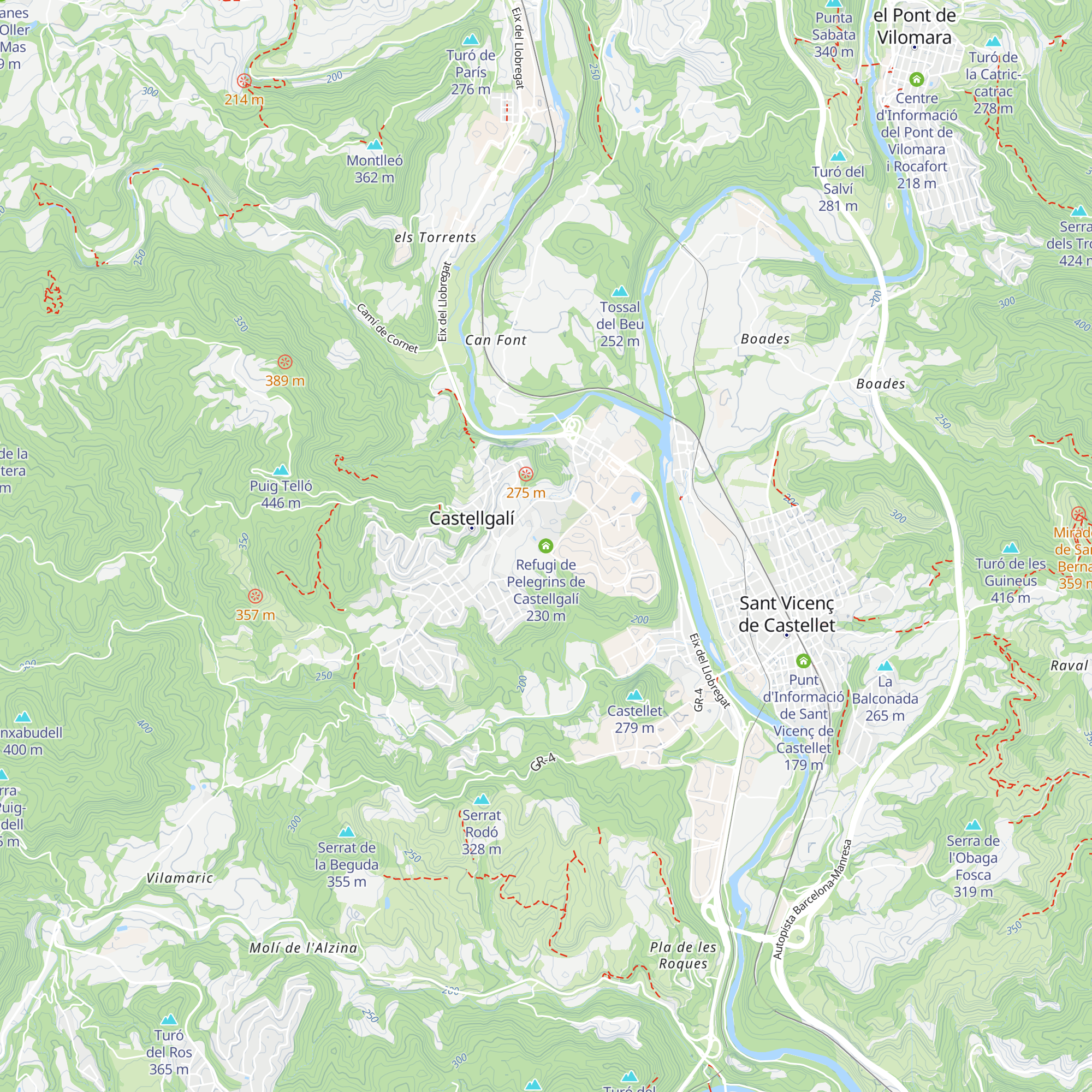 Refugi de Pelegrins de Castellgalí map