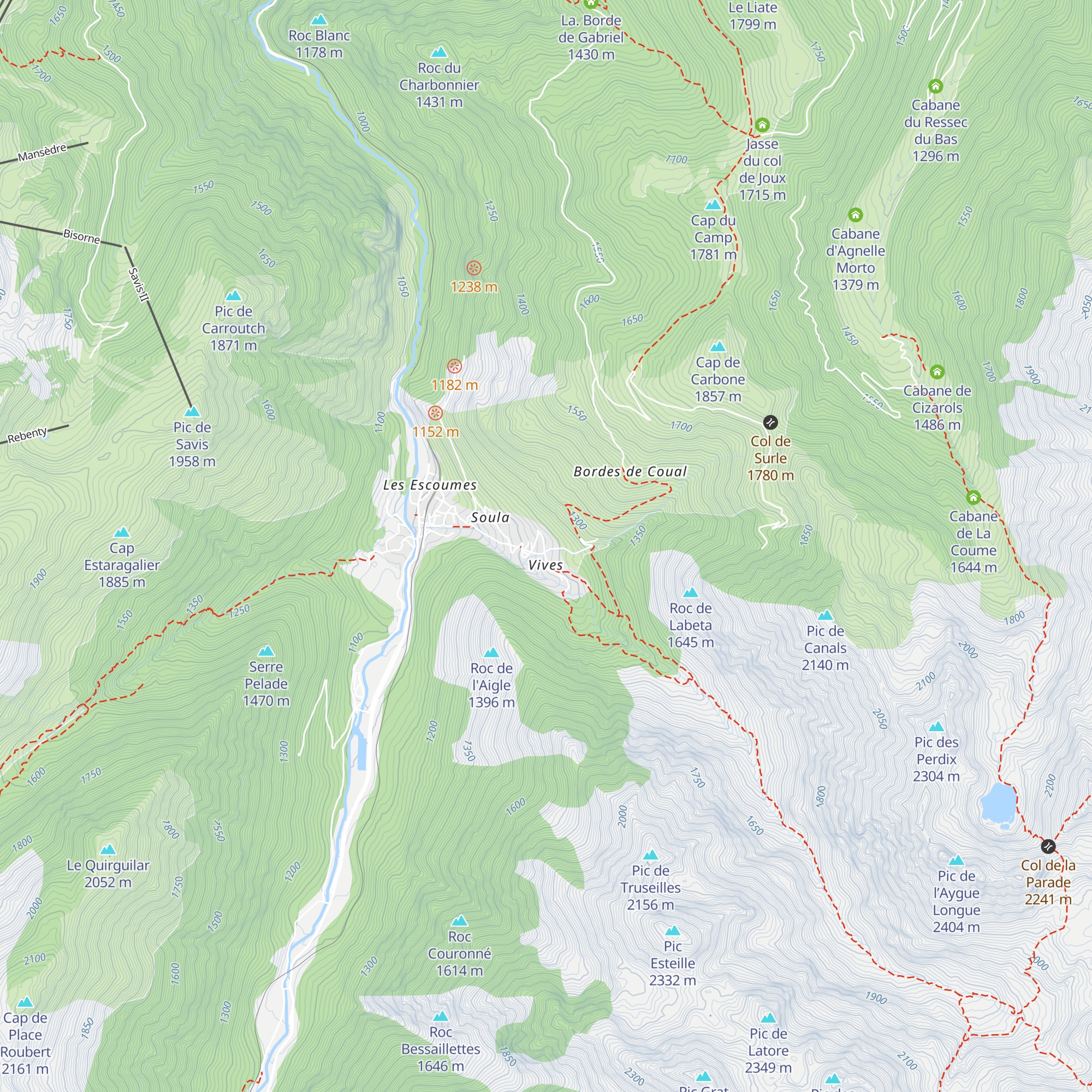 Gîte Chemin des Sources d'eau chaude map